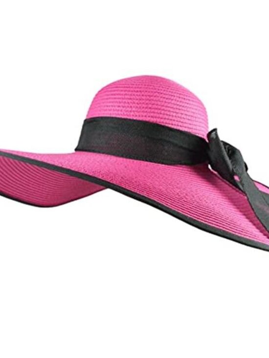 Women\'s Big Straw Wide Brim Summer Hat Floppy Foldable Roll up Hat main image 7